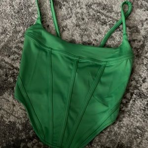 Green corset crop top